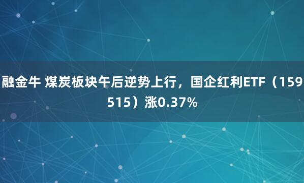 融金牛 煤炭板块午后逆势上行，国企红利ETF（159515）涨0.37%
