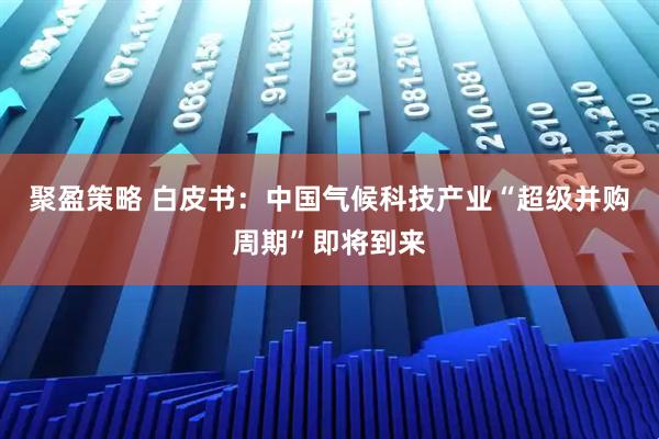 聚盈策略 白皮书：中国气候科技产业“超级并购周期”即将到来
