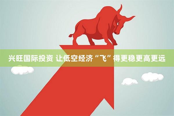 兴旺国际投资 让低空经济“飞”得更稳更高更远