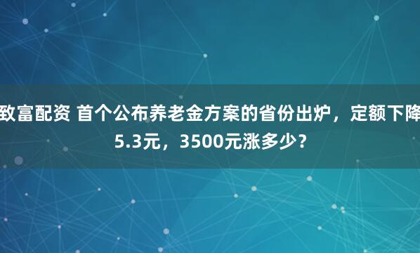 致富配资 首个公布养老金方案的省份出炉，定额下降5.3元，3500元涨多少？