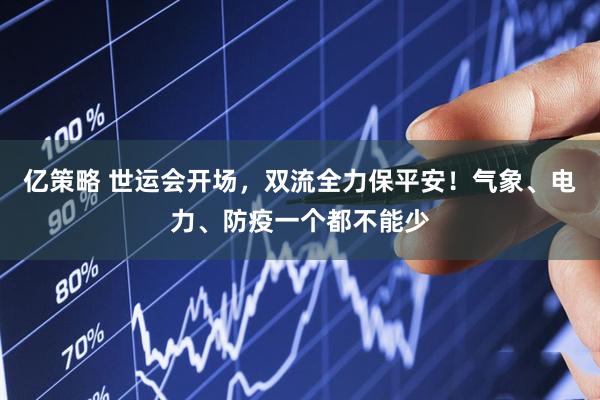 亿策略 世运会开场，双流全力保平安！气象、电力、防疫一个都不能少