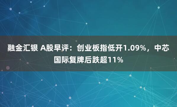 融金汇银 A股早评：创业板指低开1.09%，中芯国际复牌后跌超11%